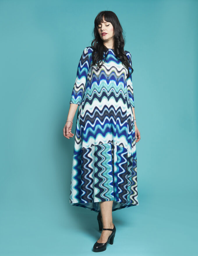 abito bamboo onde blu