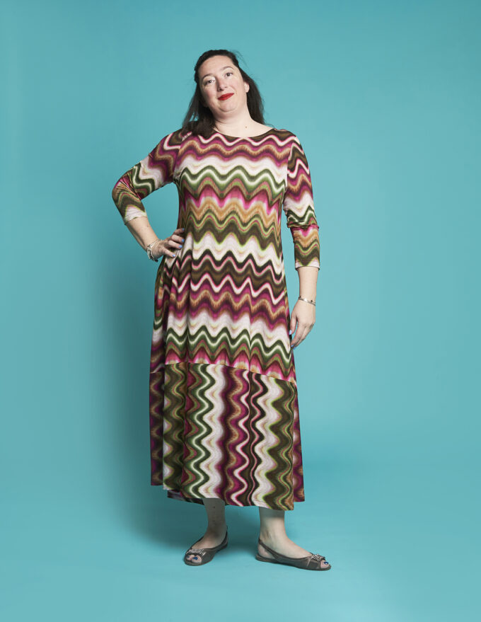 abito bamboo onde fucsia
