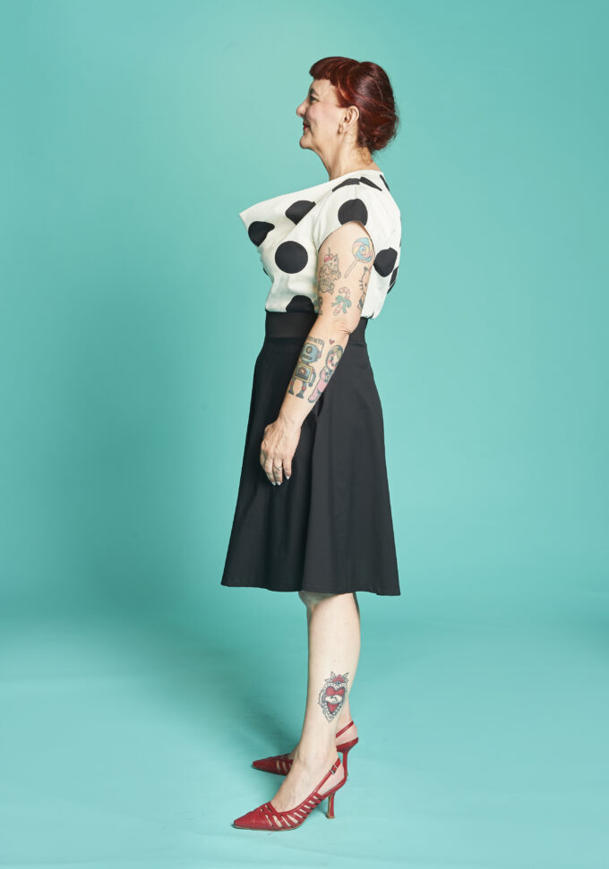 abito pompei pois fianco